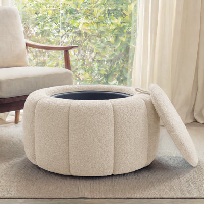 27.5'' Upholstered Round Storage Ottoman