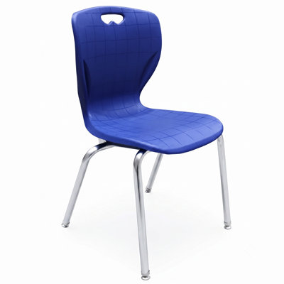 LeisureMod 10-Piece Stackable Classroom Chair, Ergonomic Polypropylene Student Chair with Chrome Steel Frame, Easy Assembly School & Training Chair