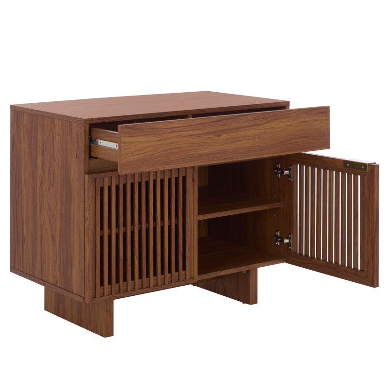 Quaid 1 Drawer 2 Door Nightstand, Walnut