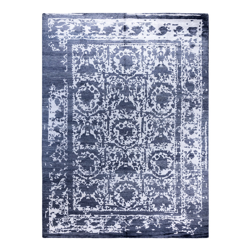 Overdyed One-of-a-Kind Rectangle 9'1" X 12' Hand Knotted Area Rug