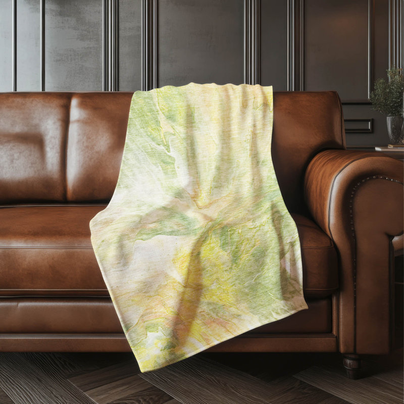 Jeté en sherpa Addison, Vert / motif abstrait 1
