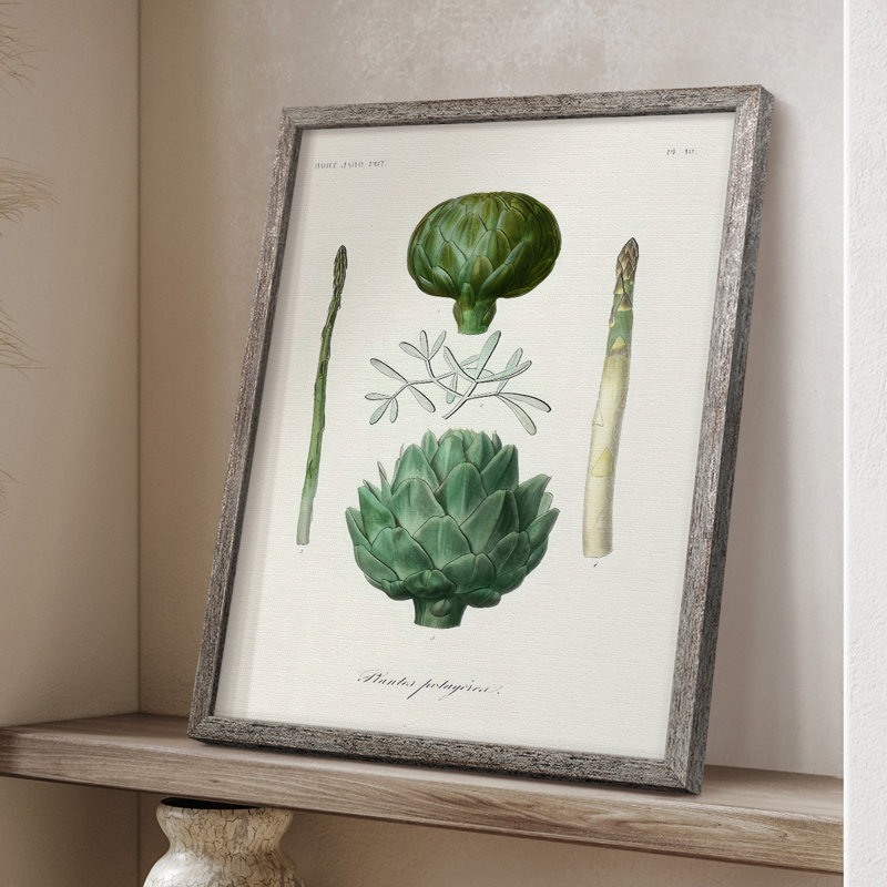 Reproduction encadrée de fruits et légumes II - bois massif, H 15 po x l 12 po