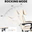 Chaise de bureau moderne en velours beige, avec support lombaire et grand siège à hauteur réglable, ergonomique et confortable