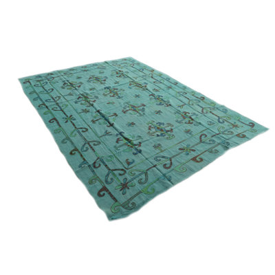 Tapis bleu sarcelle 6x9