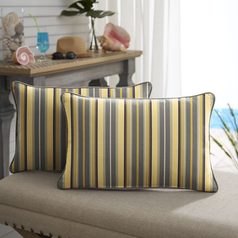  Sunbrella Lumbar Indoor/Outdoor Pillow, 12"H x 18"W
