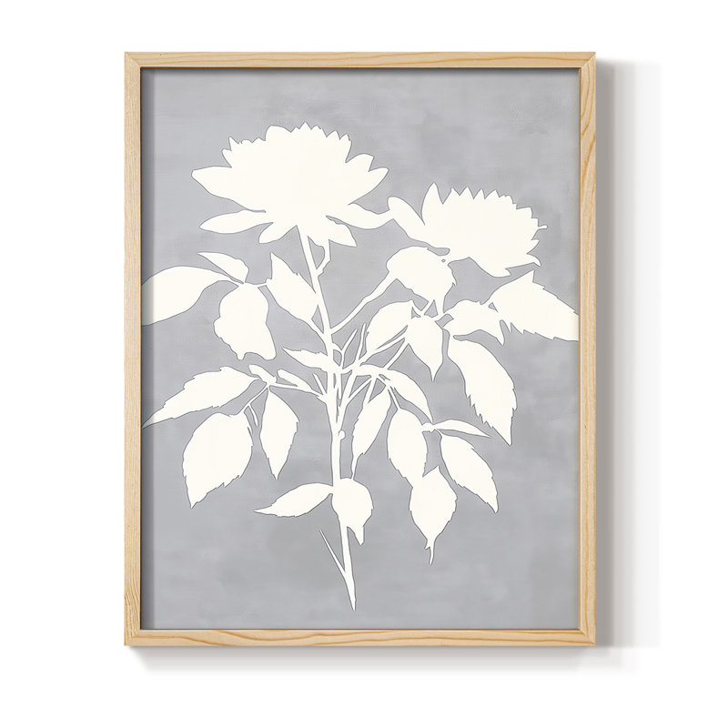FLORAL Series DXCVI Framed Print - Solid Wood, 11" H x 9" W