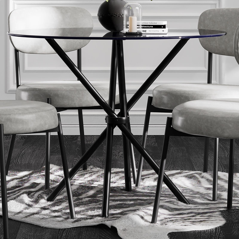 CASA ROUND DINING TABLE, Smoked Black, Black