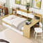 Lit de jour en bois avec armoires, bureau et tiroirs-876605295-876605294
