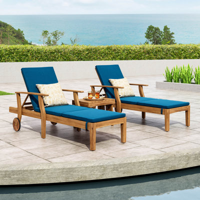 Sonntag Reclining Chaise Lounge with Cushion and Table