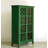 Green Solid Wood Display Cabinet With Glass Doors