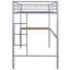 Lit mezzanine simple en métal avec bureau, échelle et garde-corps, lit mezzanine pour chambre à coucher-1895229841