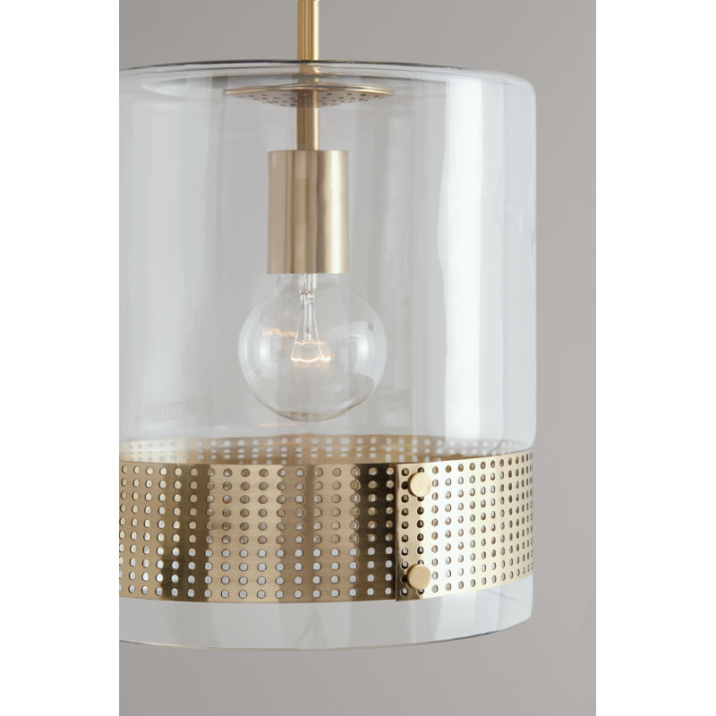 Riles 1 - Light Single Pendant, Polished Brass