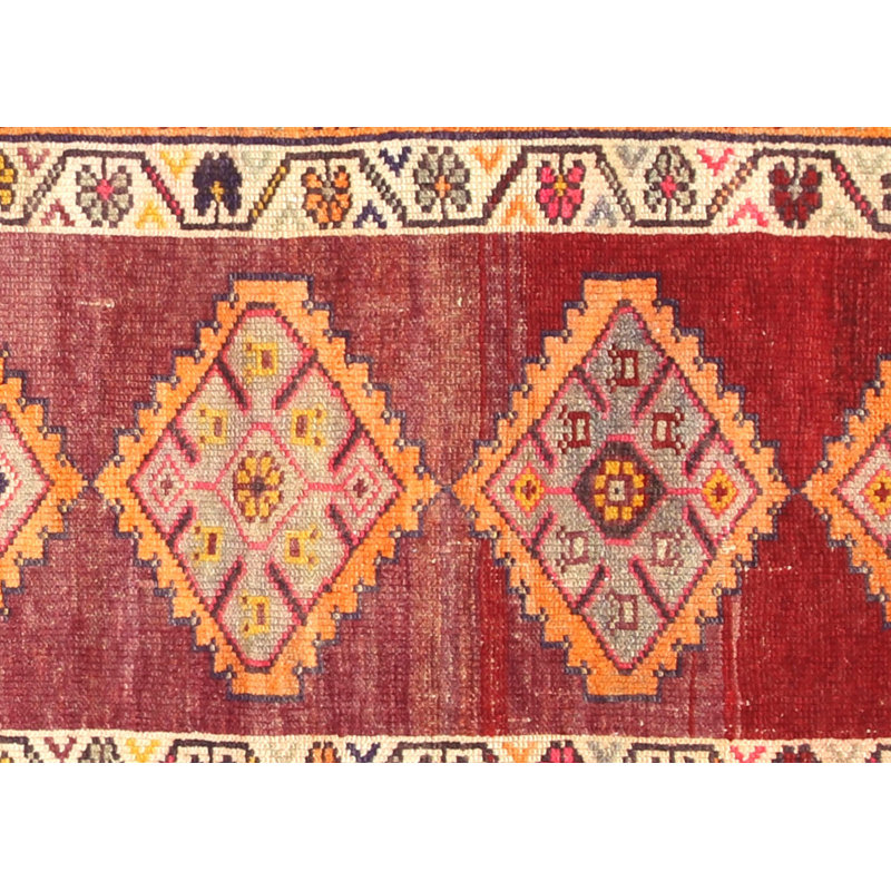 Runner One-of-a-Kind 2'9" X 10'6" 1960s Runner Wool Area Rug in Red