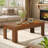 Solid Wood Rectangular Coffee Table, Mid Century Modern Center Table for Living Room, Apartment
