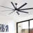 84 In Super Large Black Ceiling Fan With Remote Control 8 Blades