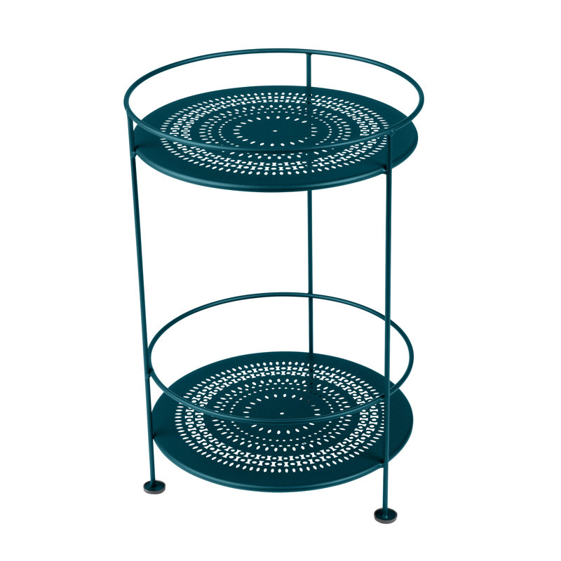 Guinguette Outdoor Round Side Table, Acapulco Blue