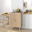Buffet, armoire de cuisine, armoire à café avec 2 portes en rotin et tablettes réglables, armoire d'entrée