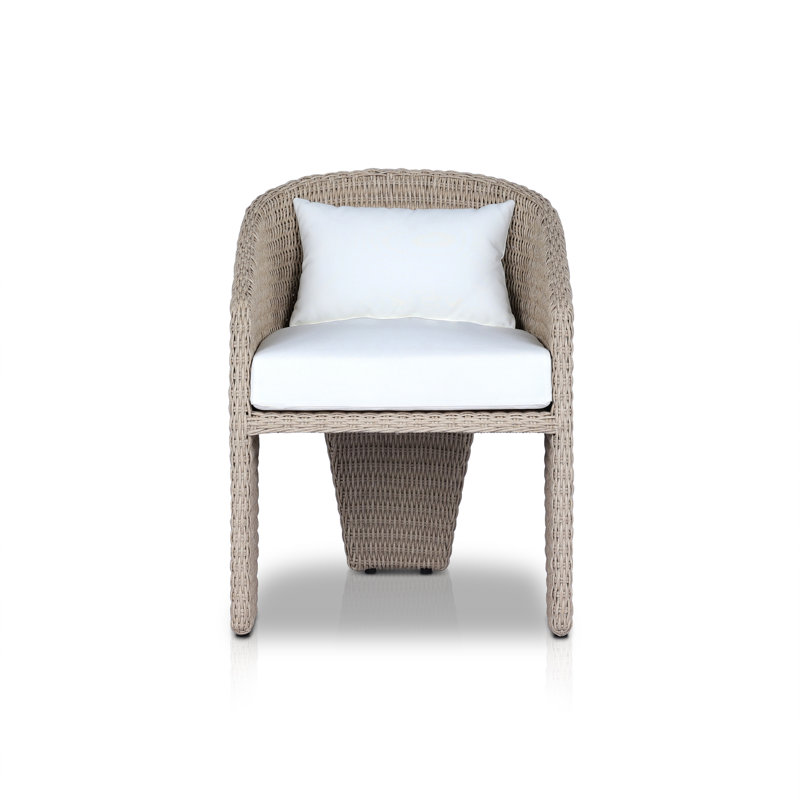 Fae Outdoor Dining Armchair, Vintage White/White