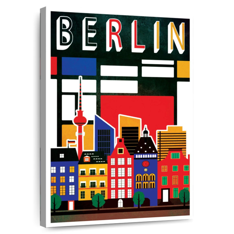Affiche rétro de Berlin, Berlin, H 12 po x l 8 po