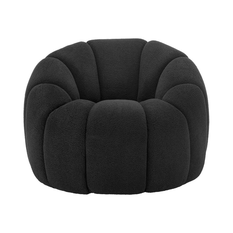 Roeli Fabric Swivel Accent Chair, Black