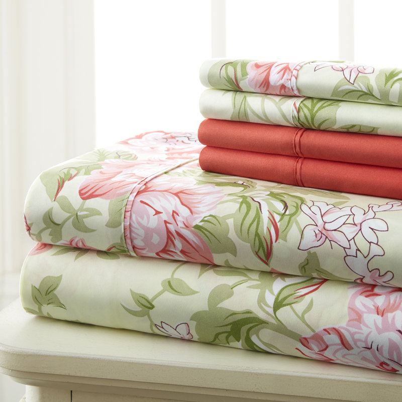Ronald Microfiber Floral Sheet Set, King