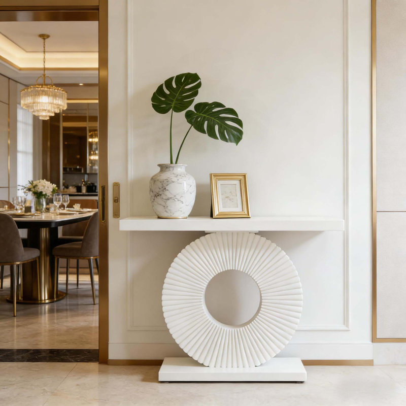 Console de hall d'entrée Elegant Sturdy, Blanc