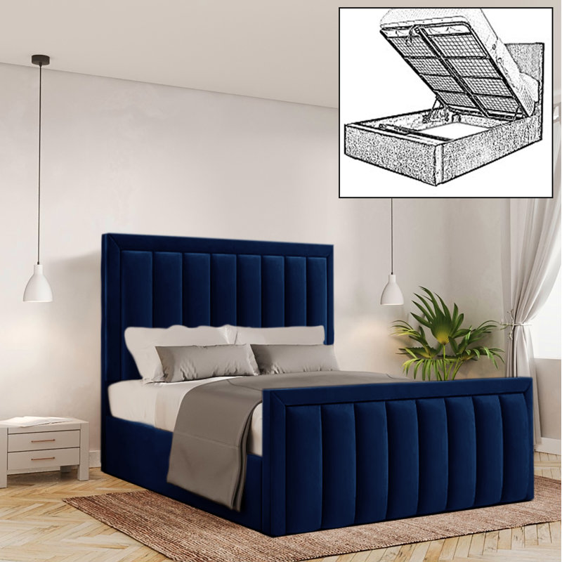 Bhopal Upholstered Ottoman Storage Bed, Parliament, Small Double (4')