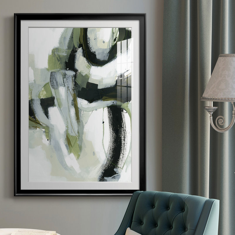 Onyx vert I - art mural encadré, H 36,5 po x l 26,5 po, Noir
