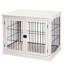 Table d'appoint pour cage de chien d'intérieur, deux portes verrouillables, jolie table décorative pour niche de chiot, petite table blanche, verrouillable, deux côtés ouvrants, niche