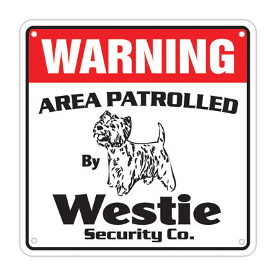 Panneau de sécurité pour chien terrier terrier Highland Terrier de WESTIE