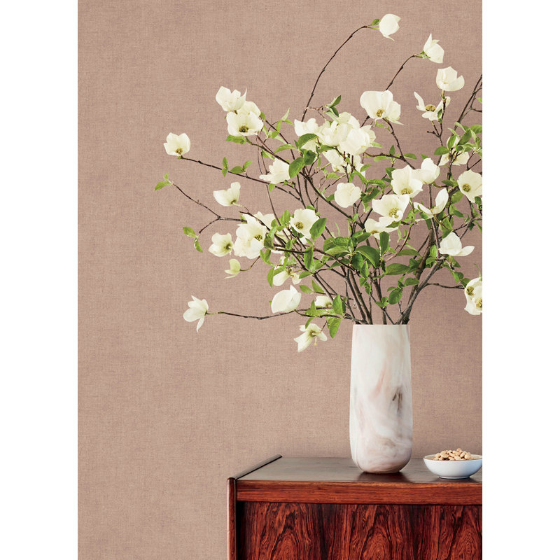 Papier peint en faux lin Nuovo, Rose