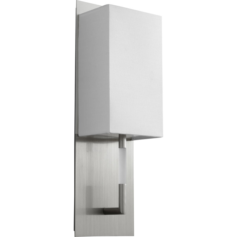 Applique murale à bras 1 lumière Mantra, Blanc, Nickel satiné