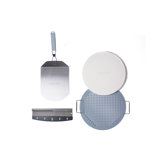 Mont Alpi Chef's Kit Accessory Bundle for Outdoor Kitchen Island - Dual-Sided Griddle Plate + Charcoal Tray Basket + Pizza Oven Kit with Pizza Peel and 15" Pizza Stone + Chicago Style Pizza Cutter + 17" Lockable Tongs + 18.5" Solid Spatula + Grill Brush