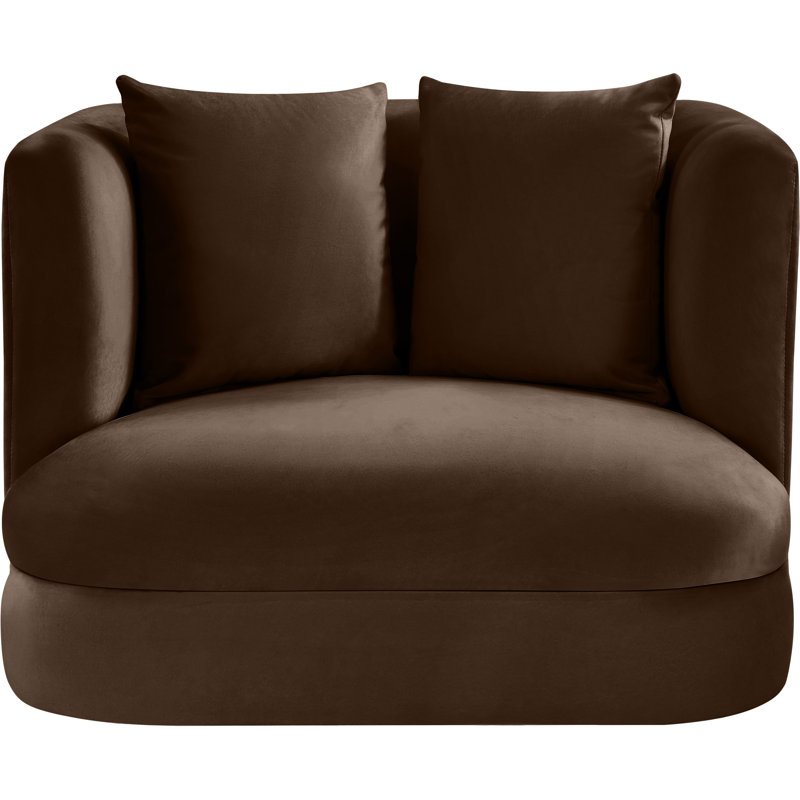 Ethalind Velvet Chair, Brown Velvet