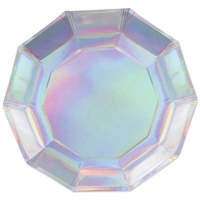 Iridescent Decagon Plates - Pack of 12