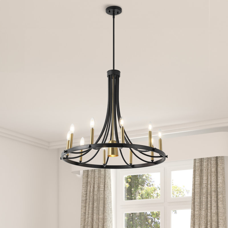 Lustre géométrique de style bougie, H 27 po x l 30 po x P 30 po