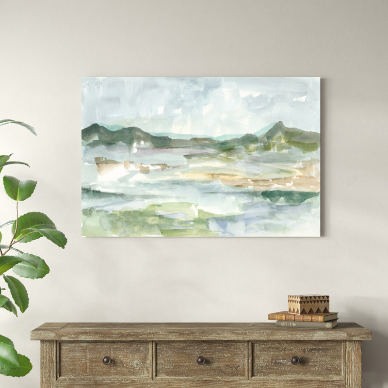 «Panoramic Seascape II» par Ethan Harper, reproduction d'art sur toile, Cadre noir, H 9,75 po x l 13,75 po x P 0,75 po