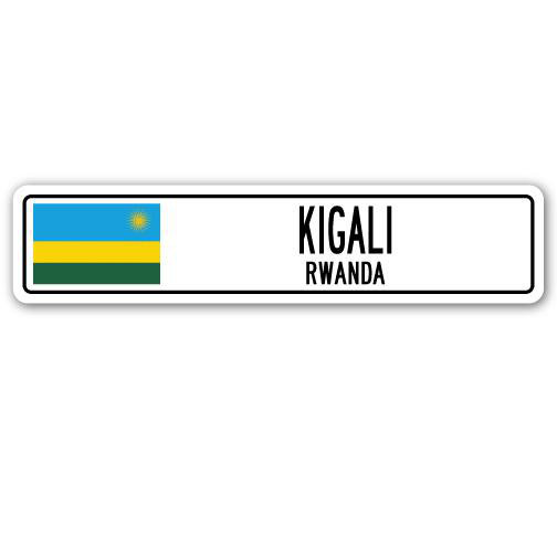 Plaque de rue Kigali, drapeau rwandais en aluminium, H 8 po x l 36 po x P 1 po