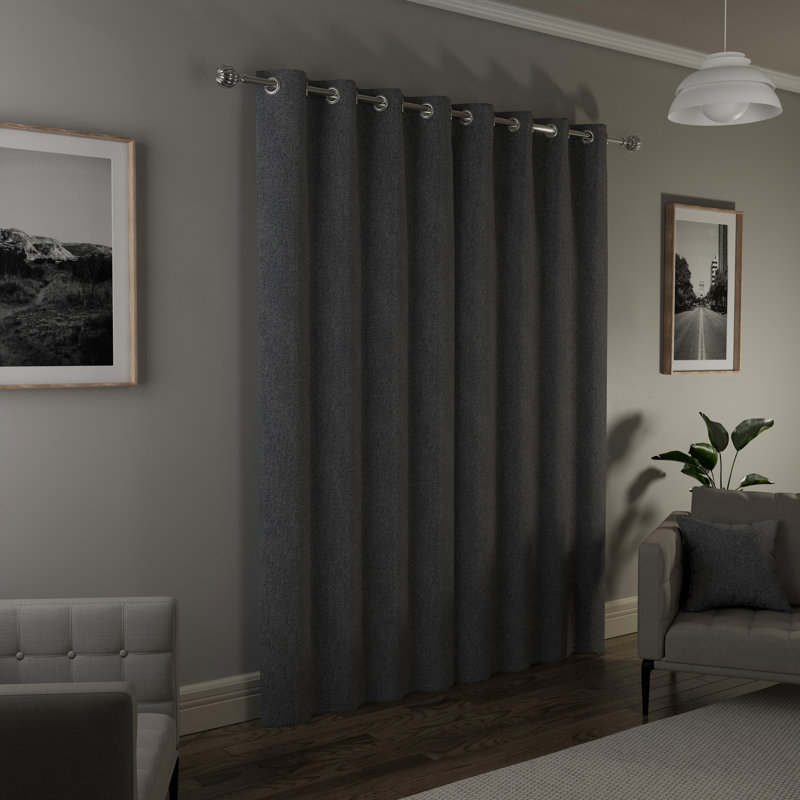 Rodenal Blackout Curtain Pair, 168cm W x 137cm L, Grey
