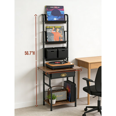 Meuble de rangement pour disques vinyles en vinyle avec étagère pouvant contenir jusqu'à 200 albums, organisateur d'armoire robuste en acier au carbone pour salon