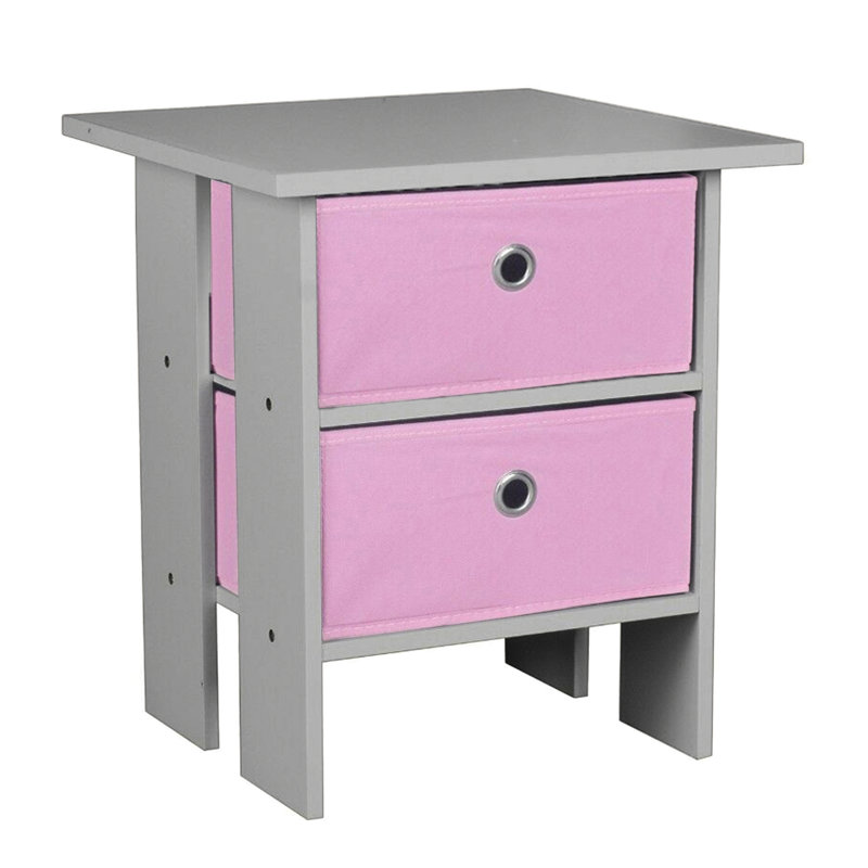 Allauddin End Table, White, Pink 