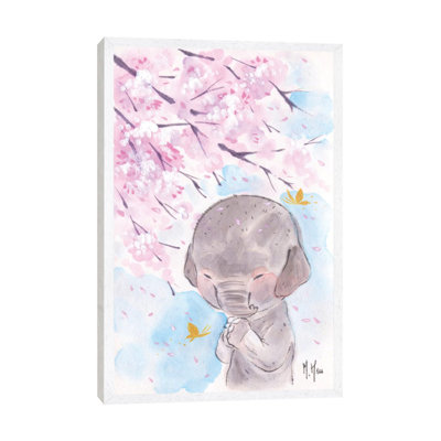 Cherry Blossom Wishes Elephant by Martin Hsu - Print on Canvas
