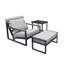 Reclining Aluminum Patio Chair with Ottoman, All-Weather Waterproof Cushions