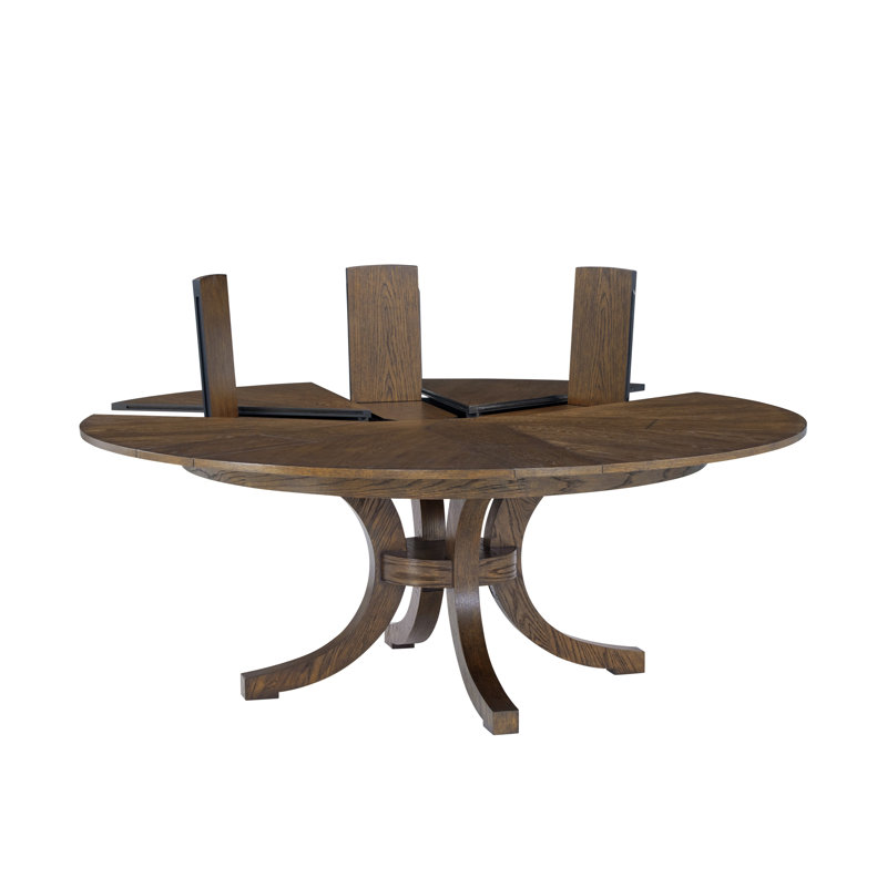 Surrey Extendable Oak Round Dining Table, Brownstone