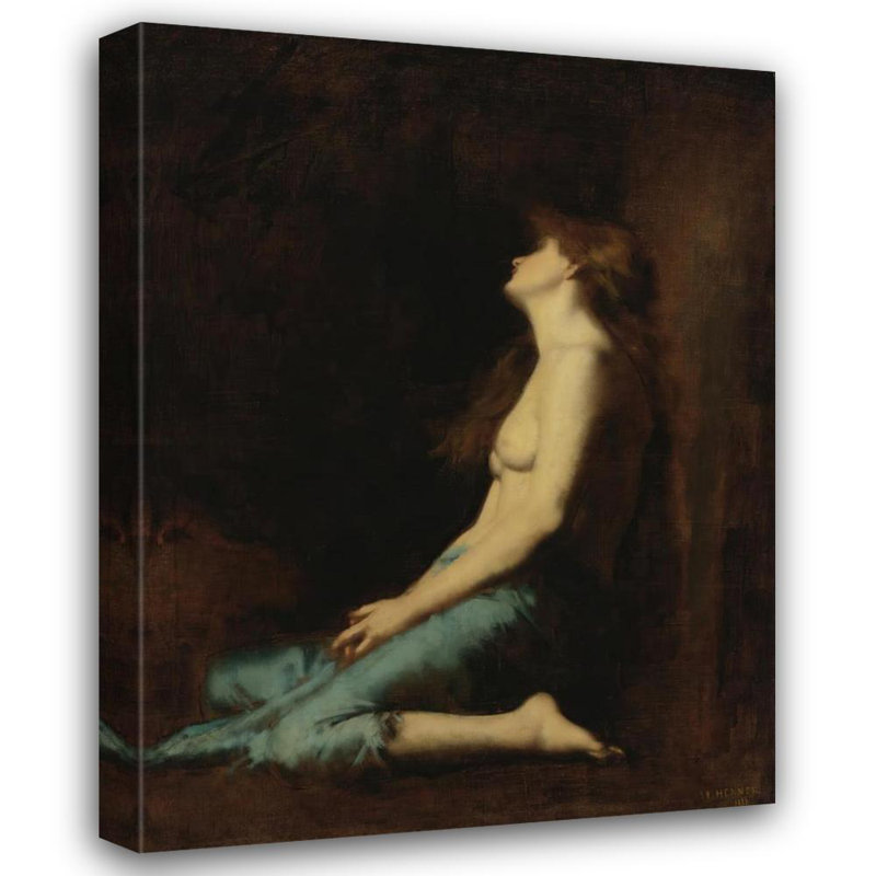 "Mary Magdalene" par Jean-Jacques Henner - Art mural sur toile tendue avec châssis, H 24 po x l 17 po