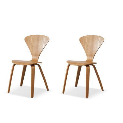 Burlywood Solid back side Chair(Set of 2)