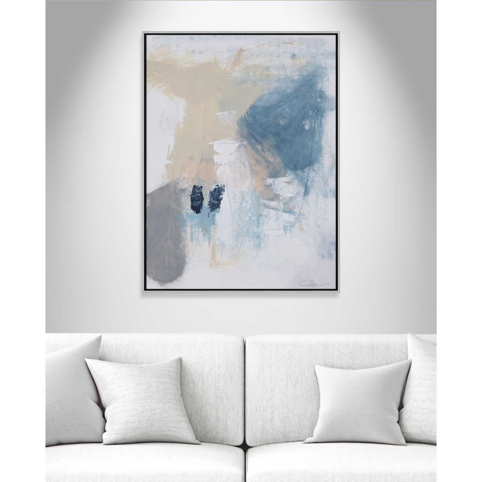 Coastal Carnival Collection "Coastal Carnival II" Print, Silver Floater Framed Canvas, No Mat, 41.5" H x 31.5" W x 2" D