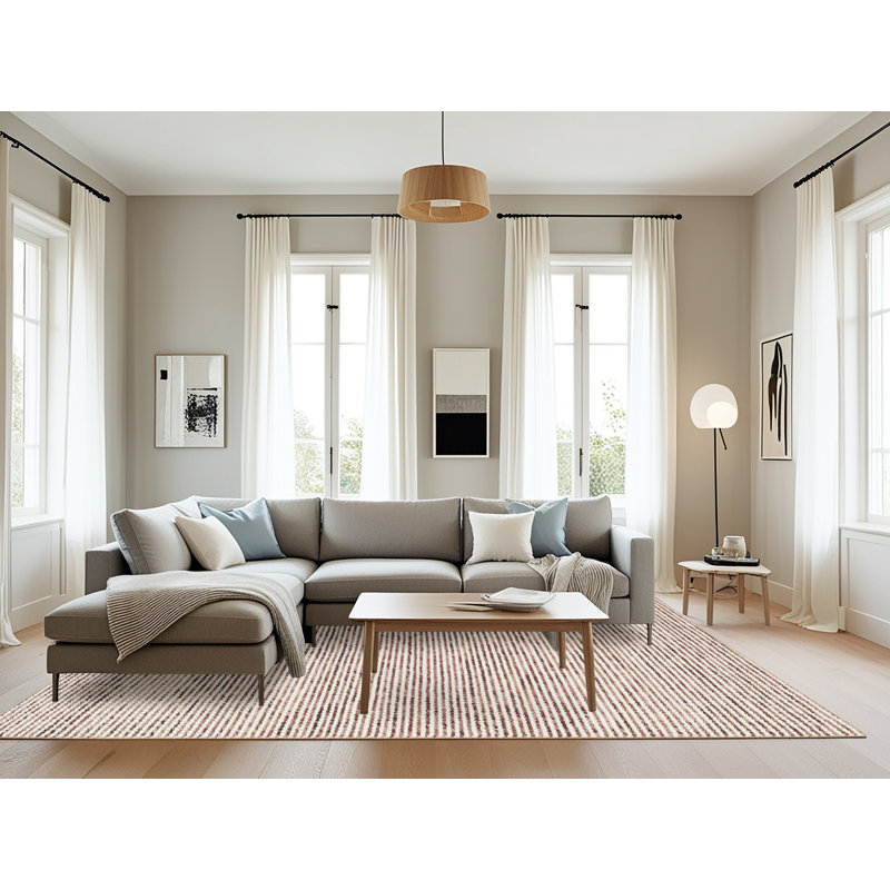 Tapis contemporain rose, Rectangle 8 pi x 12 pi