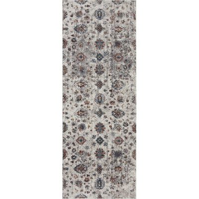 Tapis gris tissé à la machine Leonara