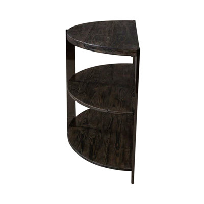 Console en forme de demi-lune avec 2 tablettes ouvertes